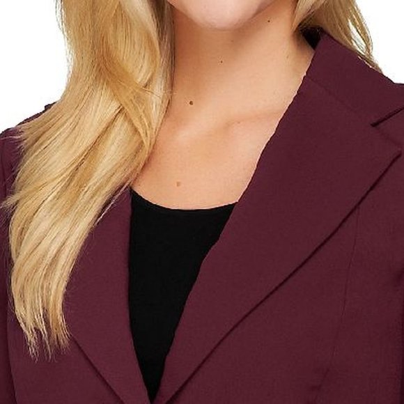 NWT MARK ZUNINO STYLE BUTTON FRONT BLAZER 6 WINE - Picture 3 of 13